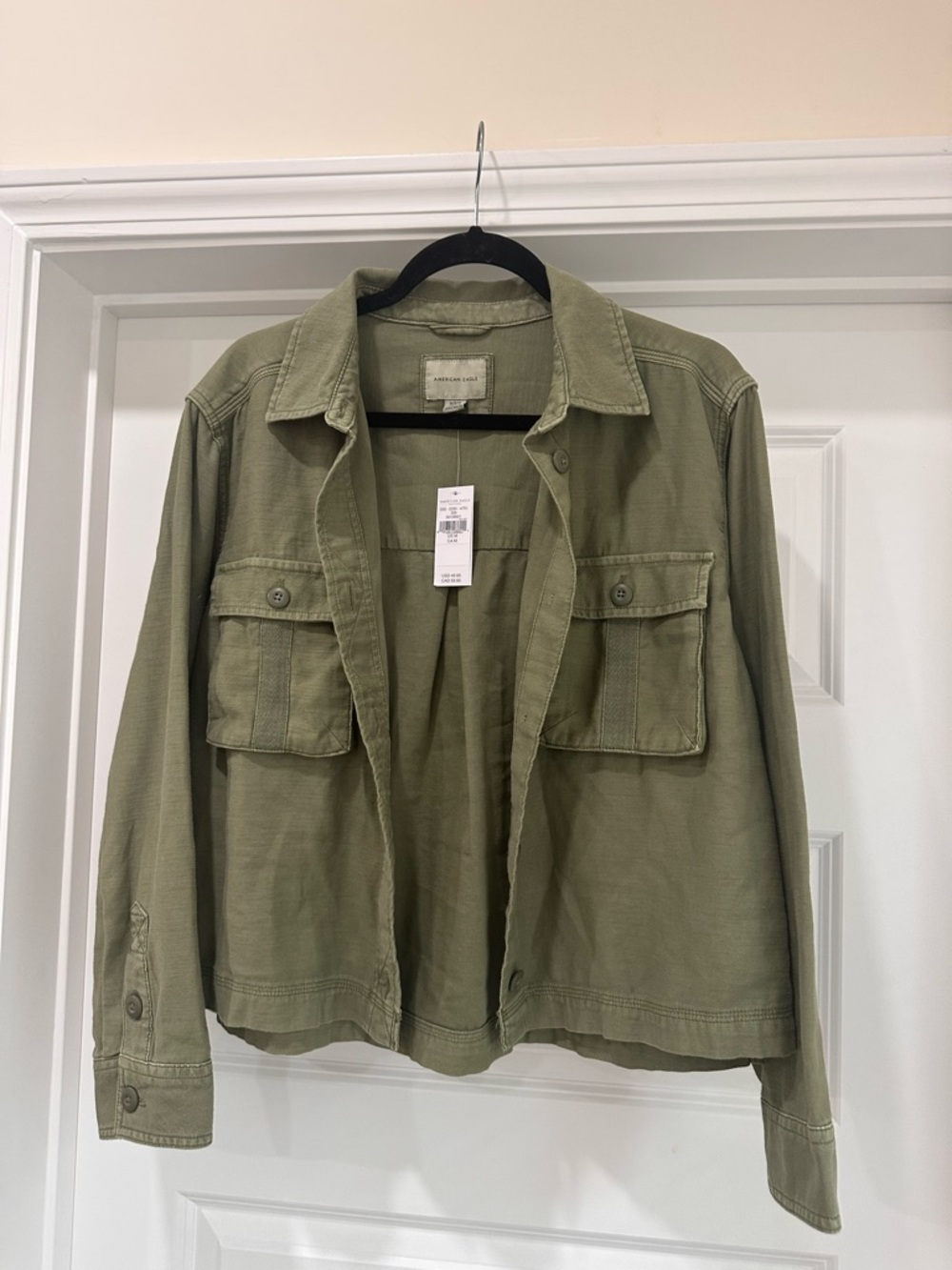 American Eagle Olive Green Cotton Jacket Size M NWT